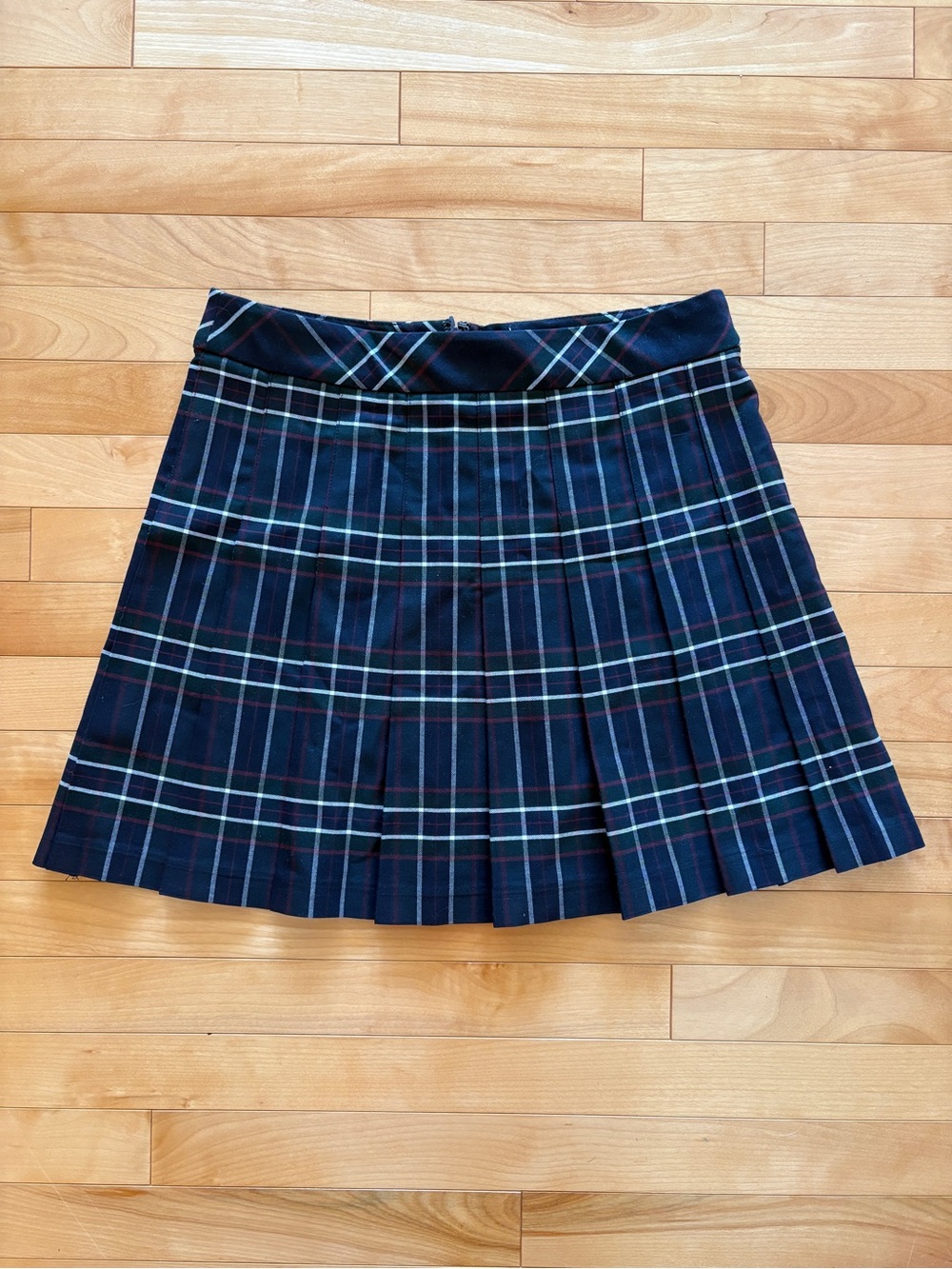 Sunday Best Navy Plaid Pleated Skirt - Size 6 - Like New